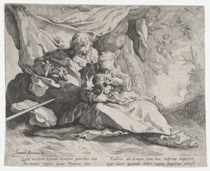Resten på flukten til Egypt, 1593. av Gerrit Pietersz Sweelink