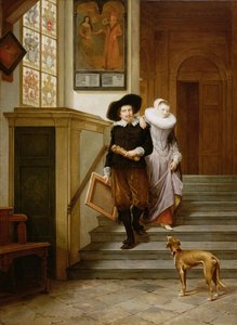 Frans Hals (1580-1666) og hans kone Lysbeth Reyniersdr av Gerrit Postma