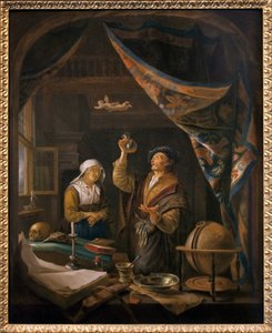 Legen i urin. Fra et maleri av Gerard Dow av Gerrit Dou
