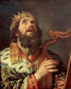 Kong David spiller harpe. 1622 av Gerrit van Honthorst