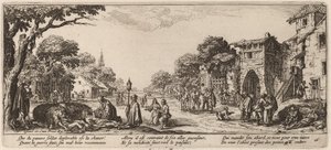 Døende soldater ved veikanten av Gerrit van Schagen after Jacques Callot