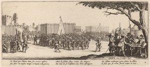 Rekruttering av tropper av Gerrit van Schagen after Jacques Callot