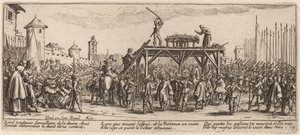 Hjulet av Gerrit van Schagen after Jacques Callot