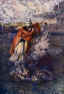 Duessa dispelled the Enchanted Cloud (farge litho) av Gertrude E. Demain (after) Hammond