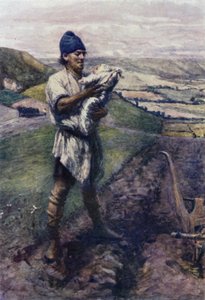"I et furet åker fant plogmannen deg" (farge litho) av Gertrude E. Demain (after) Hammond