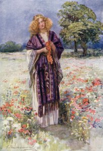 The Fair Serena (farge litho) av Gertrude E. Demain (after) Hammond