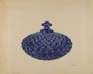 Dekket smørskål, ca. 1936. av Gertrude Lemberg