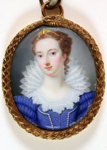 En dame kalt Elizabeth Robinson, fru Montagu (emalje) av Gervase (attr.to) Spencer