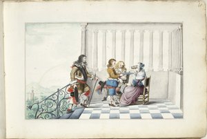 Selskap på en terrasse av Gesina ter Borch (signed by artist)