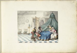 Kortspillere i et interiør av Gesina ter Borch (signed by artist)
