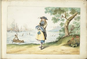 Moses ter Borch på den engelske kysten av Gesina ter Borch (signed by artist)