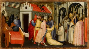 Den hellige Hugh av Lincoln eksoriserer en mann besatt av djevelen, 1404-1407