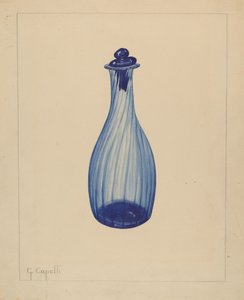 Toilet Water Bottle, 1937.    1175816   no       norwegian Successfully Translated  Original: Fontein in een binnenplaats van het Palazzo Doria Pamphilj te Rome Fontana situata nel cortile grande del Palazzo Nuovo del signor prencipe (...) (title on object av Giacinto Capelli