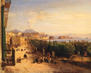 Chiaias riviera (Riviera di Chiaia) i Napoli av Giacinto Gigante