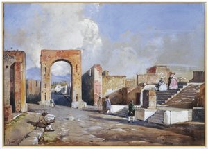 Italia, Utgravninger av Pompei av Giacinto Gigante