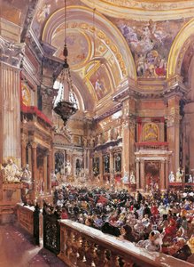 Kapellet til St. Gennaro i katedralen i Napoli, av Giacinto the Giant (1806-1876), tempera. av Giacinto Gigante
