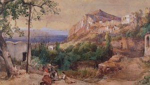 Utsikt over Capri (akvarell og tempera) av Giacinto Gigante