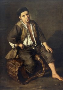 Ærendegutt sittende på en kurv, ca. 1735 (olje på lerret) av Giacomo Ceruti