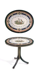 Mikromosaikk bordplate, Roma, sent på 1700-tallet (mosaikk, ormolu-montert ibenholt og sateng) av Giacomo (attr. to) Raffaelli