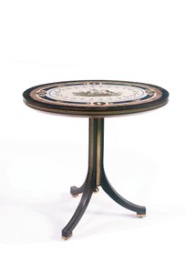 Mikromosaikk bordplate, Roma, sent på 1700-tallet (mosaikk, ormolu-montert ibenholt og sateng) av Giacomo (attr. to) Raffaelli