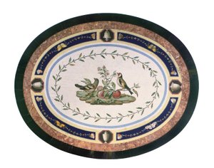 Mikromosaikk bordplate, Roma, sent på 1700-tallet (mosaikk, ormolu-montert ibenholt og sateng) av Giacomo (attr. to) Raffaelli