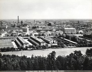 Panoramautsikt over Bologna med noen fabrikker. av Giacomo Brogi