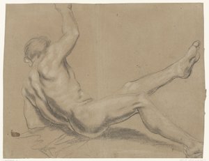 Studie av en fallende naken mann av Giacomo Cavedone (possibly)