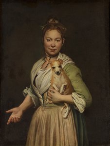 En kvinne med en hund, 1740-tallet.