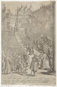 Oppreise fra muzikanten for Dogepaleis Vaner til venetianske menn og kvinner med prosesjonen til Ser.ma Signoria og andre detaljer, det vil si triumfer, fester og offentlige seremonier i den adelige byen Venezia av Giacomo Franco