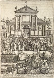 Dogen og hans følge lytter til vesperen 1. juledag i San Giorgio Maggiore-kirken i Venezia