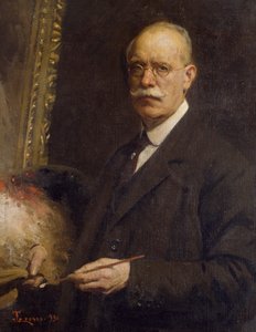 Selvportrett, av Giacomo Grosso (1860-1938), olje på lerret, 84x66 cm