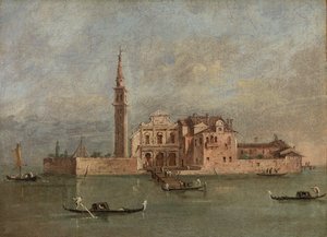 Capriccio av en øy i den venetianske lagunaen