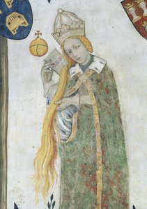 De ni verdige og de ni verdige kvinnene, detalj av Etiopa som kjemmer håret hennes av Giacomo Jaquerio