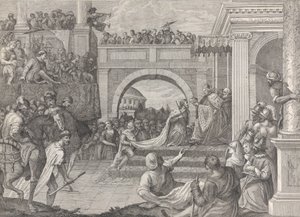 Doge Enrico Dandolo kroner Baldovino til den første keiseren av det latinske riket Constanti..., 1745-94. av Giacomo Leonardis