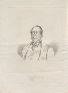 Portrett av komponisten Gioachino Antonio Rossini 1792-1868, 1852. av Giacomo Luzzati