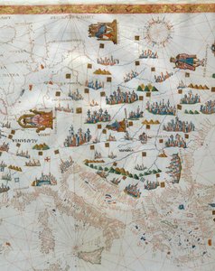 Et nautisk kart, detalj av Vest-Europa, 1564