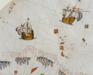 Et nautisk kart, detalj av Kanariøyene, 1564