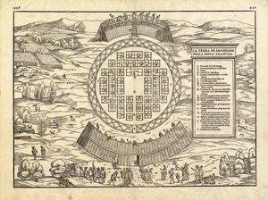 La Terra de Hochelaga nella Nova Francia (Das Land Hochelaga in Neufrankreich) von Giacomo & Ramusio Giovanni Battista (1485-1557) Gastaldi