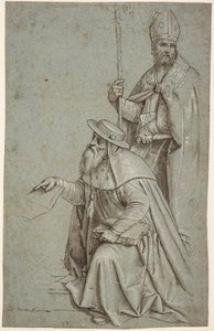 Den hellige Hieronymus og den hellige Augustin / Ambrosius av Giambattista Moroni