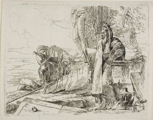 Stående filosof og to andre figurer, fra Capricci av Giambattista Tiepolo