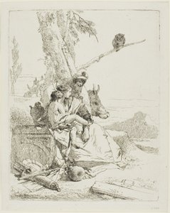 Familien til den orientalske bonden, fra Scherzi av Giambattista Tiepolo