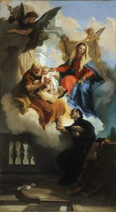 Den hellige familie dukker opp i en visjon til Saint Cajetan, ca 1735.