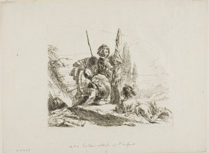 Tre soldater og en gutt, fra Capricci av Giambattista Tiepolo