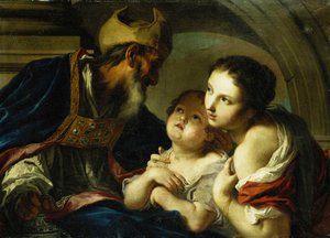 Saint Nicholas of Bari med to barn, av Giambettino Cignaroli