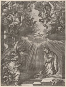 Kunngjøringen av Gian Jacopo Caraglio after Titian