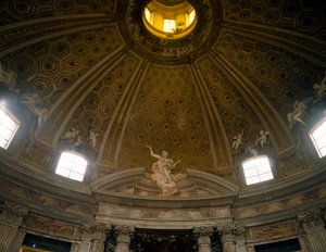 Inne i kuppelen, Church of Saint Andrew's at Quirinal, arkitekt Gian Lorenzo Bernini (1598-1680), Roma, Italia av Gian Lorenzo Bernini
