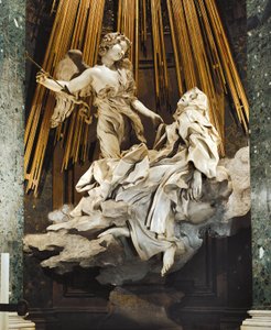 Italia, Roma, Santa Maria della Vittoria-kirken, Ecstasy of St Teresa of Avila av Gian Lorenzo Bernini