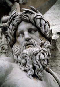 Personifisering av elven Ganges, Fountain of the Four Rivers (1500-tallet), designet av Gian Lorenzo Bernini (Napoli) av Gian Lorenzo Bernini