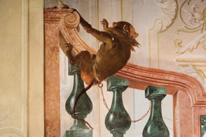 Detalj av Monkey, fra Room of Carnival Scenes in the Foresteria av Giovanni Domenico Tiepolo