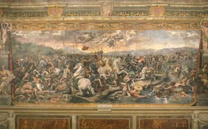 Slaget ved Milvian Bridge, 1517-1524 av Gianfrancesco Penni